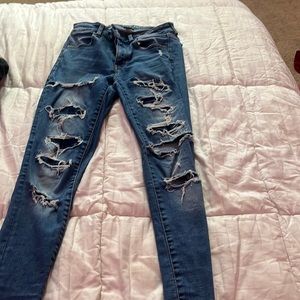 Blue ripped jeans